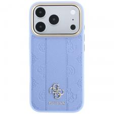 Huse si carcase iPhone 17 Pro Max, Husa Guess Stripe Peony 4G Logo cu MagSafe compatibila cu iPhone 18 Pro Max / 17 Pro Max, Albastru, lerato.ro