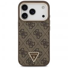 Huse si carcase iPhone 18 Pro, Husa Guess 4G Triangle Logo cu MagSafe compatibila cu iPhone 18 Pro / 17 Pro, Maro, lerato.ro