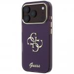 Husa Guess IML 4G Script Metal compatibila cu iPhone 18 Pro / 17 Pro, Burgundy 3 - lerato.ro
