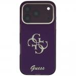 Husa Guess IML 4G Script Metal compatibila cu iPhone 18 Pro / 17 Pro, Burgundy 2 - lerato.ro