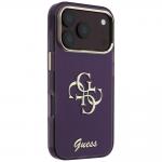 Husa Guess IML 4G Script Metal compatibila cu iPhone 18 Pro / 17 Pro, Burgundy 5 - lerato.ro