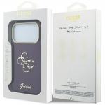 Husa Guess IML 4G Script Metal compatibila cu iPhone 18 Pro / 17 Pro, Burgundy 9 - lerato.ro