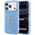 Husa Guess IML 4G Script Metal compatibila cu iPhone 18 Pro / 17 Pro, Albastru 4 - lerato.ro