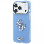 Husa Guess IML 4G Script Metal compatibila cu iPhone 18 Pro / 17 Pro, Albastru 3 - lerato.ro