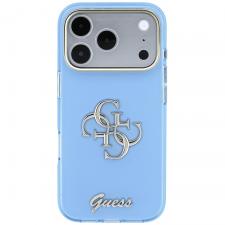 Huse si carcase iPhone 18 Pro, Husa Guess IML 4G Script Metal compatibila cu iPhone 18 Pro / 17 Pro, Albastru, lerato.ro
