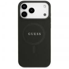 Huse si carcase iPhone 17 Pro Max, Husa Guess Saffiano Classic Logo cu MagSafe compatibila cu iPhone 18 Pro Max / 17 Pro Max, Negru, lerato.ro