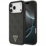Husa Guess Leather 4G Triangle Stras cu MagSafe compatibila cu iPhone 17 Pro Max / 18 Pro Max, Negru 4 - lerato.ro