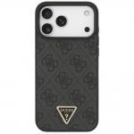 Husa Guess Leather 4G Triangle Stras cu MagSafe compatibila cu iPhone 17 Pro Max / 18 Pro Max, Negru 2 - lerato.ro