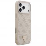 Husa Guess Leather 4G Triangle Stras cu MagSafe compatibila cu iPhone 17 Pro Max / 18 Pro Max, Roz 5 - lerato.ro