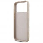 Husa Guess Leather 4G Triangle Stras cu MagSafe compatibila cu iPhone 17 Pro Max / 18 Pro Max, Roz 8 - lerato.ro