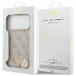 Husa Guess Leather 4G Triangle Stras cu MagSafe compatibila cu iPhone 17 Pro Max / 18 Pro Max, Roz 9 - lerato.ro