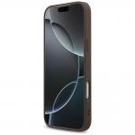 Husa Guess Leather 4G Triangle Stras cu MagSafe compatibila cu iPhone 17 Pro Max / 18 Pro Max, Maro 6 - lerato.ro