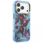 Husa Guess IML Glitter Blossom Roses cu MagSafe compatibila cu iPhone 17 Pro / 18 Pro, Albastru 5 - lerato.ro