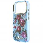 Husa Guess IML Glitter Blossom Roses cu MagSafe compatibila cu iPhone 17 Pro / 18 Pro, Albastru 7 - lerato.ro