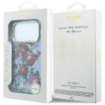 Husa Guess IML Glitter Blossom Roses cu MagSafe compatibila cu iPhone 17 Pro / 18 Pro, Albastru 9 - lerato.ro