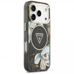 Husa Guess IML Glitter Flowers Triangle cu MagSafe compatibila cu iPhone 18 Pro / 17 Pro, Negru 5 - lerato.ro