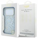 Husa Guess IML Leopard Glitter Triangle Logo cu MagSafe compatibila cu iPhone 18 Pro / 17 Pro, Albastru 9 - lerato.ro