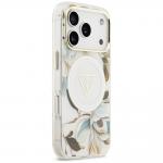 Husa Guess IML Glitter Flowers Triangle cu MagSafe compatibila cu iPhone 18 Pro / 17 Pro, Alb 5 - lerato.ro