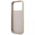 Husa Guess Leather 4G Triangle Strass cu MagSafe compatibila cu iPhone 18 Pro / 17 Pro, Roz 8 - lerato.ro