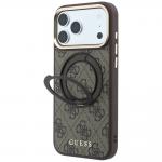 Husa Guess Ring Stand 360 4G Classic Logo cu MagSafe compatibila cu iPhone 18 Pro / 17 Pro, Maro 3 - lerato.ro