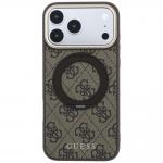 Husa Guess Ring Stand 360 4G Classic Logo cu MagSafe compatibila cu iPhone 18 Pro / 17 Pro, Maro 2 - lerato.ro
