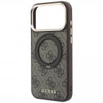 Husa Guess Ring Stand 360 4G Classic Logo cu MagSafe compatibila cu iPhone 18 Pro / 17 Pro, Maro 7 - lerato.ro