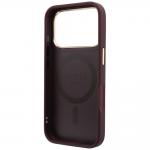 Husa Guess Ring Stand 360 Grained Classic Logo cu MagSafe compatibila cu iPhone 18 Pro Max / 17 Pro Max, Burgundy 8 - lerato.ro