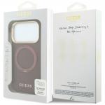 Husa Guess Ring Stand 360 Grained Classic Logo cu MagSafe compatibila cu iPhone 18 Pro Max / 17 Pro Max, Burgundy 9 - lerato.ro