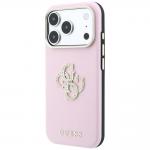 Husa Guess Smooth Big Strass Logo compatibila cu iPhone 18 Pro / 17 Pro, Roz 3 - lerato.ro