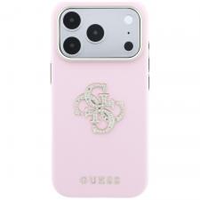 Huse si carcase iPhone 18 Pro, Husa Guess Smooth Big Strass Logo compatibila cu iPhone 18 Pro / 17 Pro, Roz, lerato.ro