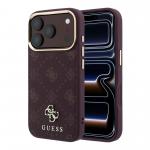 Husa Guess Peony 4G Small Logo cu MagSafe compatibila cu iPhone 18 Pro Max / 17 Pro Max, Burgundy 4 - lerato.ro