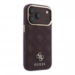 Husa Guess Peony 4G Small Logo cu MagSafe compatibila cu iPhone 18 Pro Max / 17 Pro Max, Burgundy 5 - lerato.ro