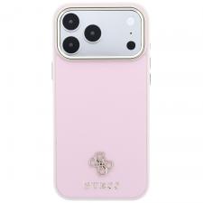 Huse si carcase iPhone 18 Pro Max, Husa Guess Saffiano Small 4G Classic Logo cu MagSafe compatibila cu iPhone 18 Pro Max / 17 Pro Max, Roz, lerato.ro