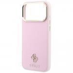 Husa Guess Saffiano Small 4G Classic Logo cu MagSafe compatibila cu iPhone 18 Pro Max / 17 Pro Max, Roz 7 - lerato.ro