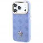 Husa Guess Peony 4G Small Logo cu MagSafe compatibila cu iPhone 18 Pro Max / 17 Pro Max, Albastru 3 - lerato.ro