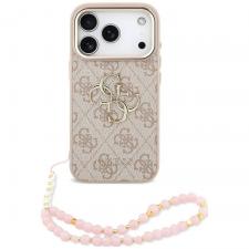 Huse si carcase iPhone 18 Pro, Husa Guess 4G Strap 4G Classic Logo Metal Trims compatibila cu iPhone 18 Pro / 17 Pro, Roz, lerato.ro