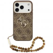 Huse si carcase iPhone 18 Pro Max, Husa Guess 4G Strap 4G Classic Logo Metal Trims compatibila cu iPhone 18 Pro Max / 17 Pro Max, Maro, lerato.ro