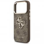 Husa Guess 4G Strap 4G Classic Logo Metal Trims compatibila cu iPhone 18 Pro Max / 17 Pro Max, Maro 8 - lerato.ro