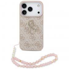 Huse si carcase iPhone 18 Pro, Husa Guess 4G Strap 4G Classic Logo compatibila cu iPhone 18 Pro / 17 Pro, Roz, lerato.ro