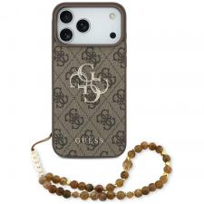 Huse si carcase iPhone 18 Pro Max, Husa Guess 4G Strap 4G Classic Logo compatibila cu iPhone 18 Pro Max / 17 Pro Max, Maro, lerato.ro