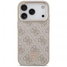 Huse si carcase iPhone 18 Pro, Husa Guess 4G Triangle Logo cu MagSafe compatibila cu iPhone 18 Pro / 17 Pro, Rose Gold, lerato.ro