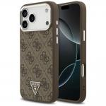 Husa Guess 4G Triangle Logo cu MagSafe compatibila cu iPhone 18 Pro Max / 17 Pro Max, Brown / Silver 4 - lerato.ro