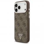 Husa Guess 4G Triangle Logo cu MagSafe compatibila cu iPhone 18 Pro Max / 17 Pro Max, Brown / Silver 3 - lerato.ro