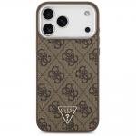 Husa Guess 4G Triangle Logo cu MagSafe compatibila cu iPhone 18 Pro Max / 17 Pro Max, Brown / Silver 2 - lerato.ro