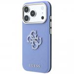 Husa Guess Grained Big Resin Logo compatibila cu iPhone 18 Pro / 17 Pro, Albastru 3 - lerato.ro