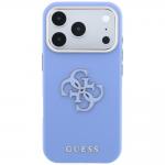 Husa Guess Grained Big Resin Logo compatibila cu iPhone 18 Pro / 17 Pro, Albastru 2 - lerato.ro