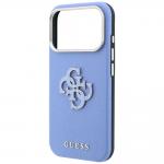 Husa Guess Grained Big Resin Logo compatibila cu iPhone 18 Pro / 17 Pro, Albastru 7 - lerato.ro