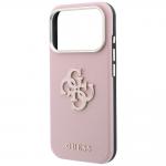 Husa Guess Grained Big Resin Logo compatibila cu iPhone 18 Pro / 17 Pro, Roz 7 - lerato.ro