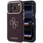 Husa Guess Grained Big Resin Logo compatibila cu iPhone 18 Pro Max / 17 Pro Max, Burgundy 4 - lerato.ro