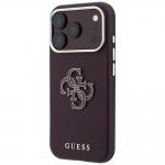 Husa Guess Grained Big Resin Logo compatibila cu iPhone 18 Pro Max / 17 Pro Max, Burgundy 3 - lerato.ro